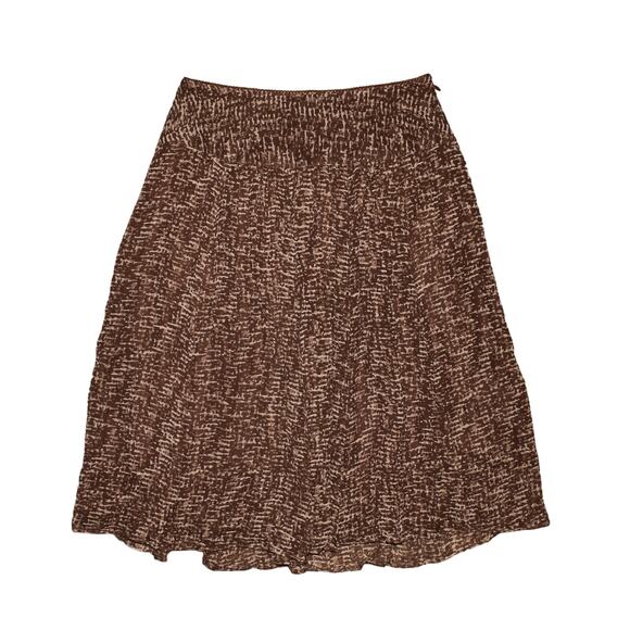 PENDLETON $179 Brown Printed Flowy‎ A-Line Silk Skirt Knee Length Size 4 - Picture 1 of 3